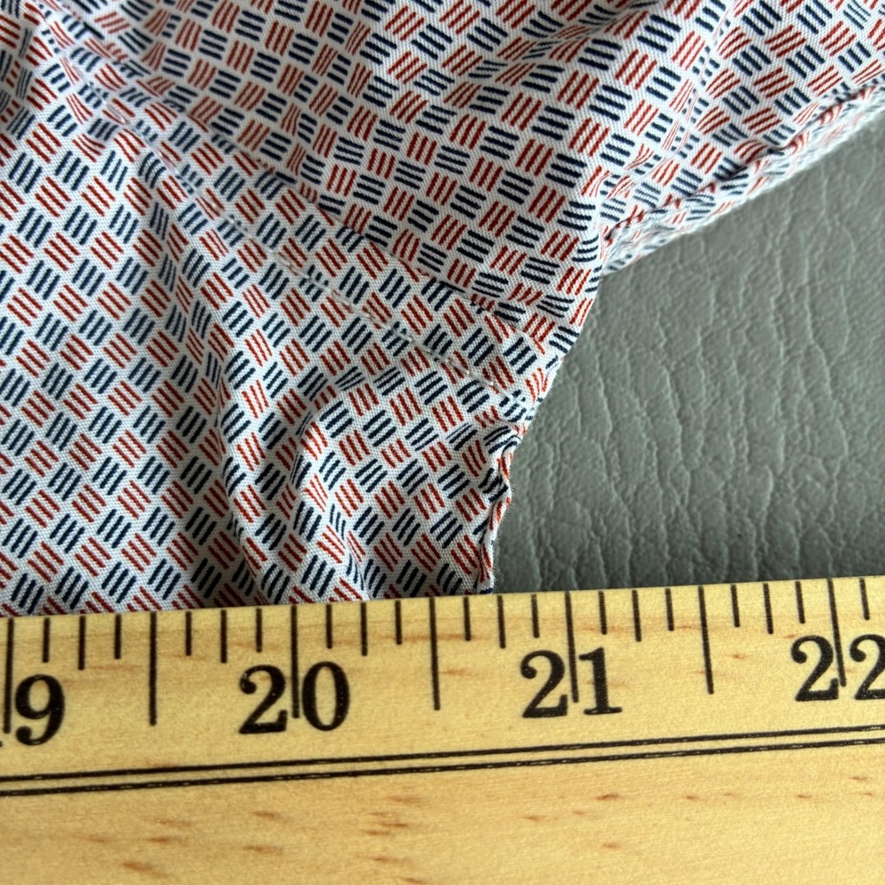 Tom Tailor Mens Slim Fit Button Down Shirt Multicolor Geometric Flip Cuff Large - Picture 15 of 16